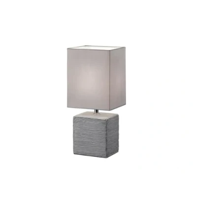 Imagen de Reality Ping Lámpara de Sobremesa para Interior Incluido Interruptor Cable Necesaria 1 bombilla E14 Máximo 40 W Excluida Base Cerámica y Pantalla Tela Color Titán Gris