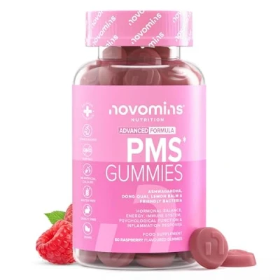 Imagen de gominolas PMS con Probióticos Suplementos para el SPM Mujeres Apoya la Regulación Hormonal, Sistema Nervioso, Función Cognitiva y Inmunológico 60 por Novomins