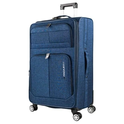 Imagen de ITACA Maletas Grandes Maleta Grande Blanda de Tela. Trolley Viaje Blandas y Tela Resistentes. con candado combinacion., Azul Vaquero