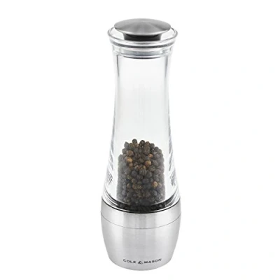 Imagen de Cole &amp; Mason H308791P Amesbury Molinillo de Pimienta, Precision+/Molienda Ajustable, Acero Inoxidable/Acrílico, 190mm, Incluye 1 x Molino