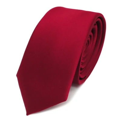 Imagen de TigerTie corbata estrecha rojo carmín monocromo poliéster