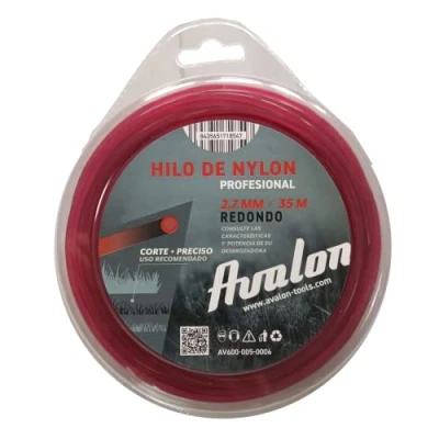Imagen de Avalon Hilo Redondo para desbrozadora y cortacésped de Nylon Universal (2 mm x 35 M) Alta Durabilidad Rendimiento Óptimo en Las tareas desbroce