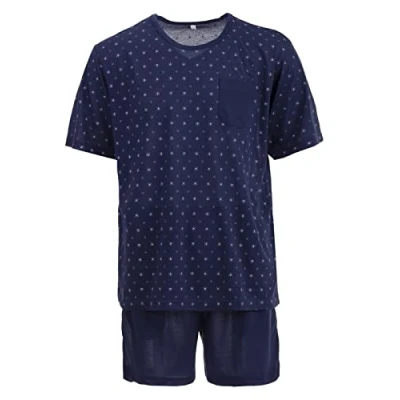 Imagen de LUCKY Conjunto de pijama para hombre 2 TLG. Shorty, azul marino, XL