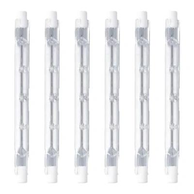 Imagen de Litinliv 6 Piezas Reguable Bombilla Halógena R7S 118mm 220V 200W, Blanco Cálido 2700K Lineal R7S, Halogena J118 para Iluminación del Paisaje, Lámpara de Pared