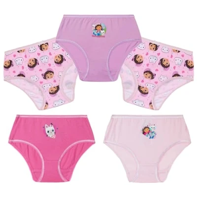 Imagen de Gabby Dollhouse Transpirables Braguitas Niña, 100% Algodón, Regalos Ropa Interior (Morado/Rosa, 6 7 Años)