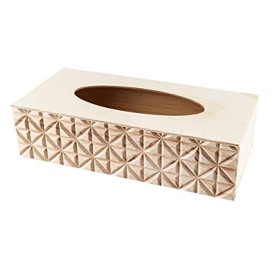 Imagen de Ideen mit Herz Caja de pañuelos papel madera Natural para DIY Manualidades 26 cm x 12,3 7