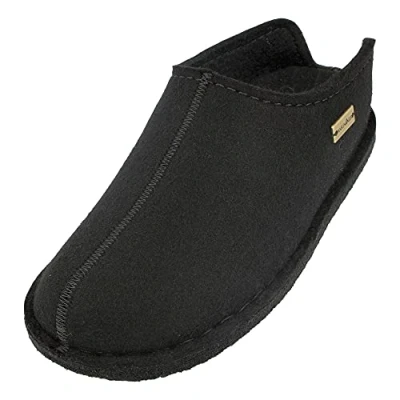 Imagen de HAFLINGER Flair Smily Pantuflas de Fieltro Lana Negras, Talla 43