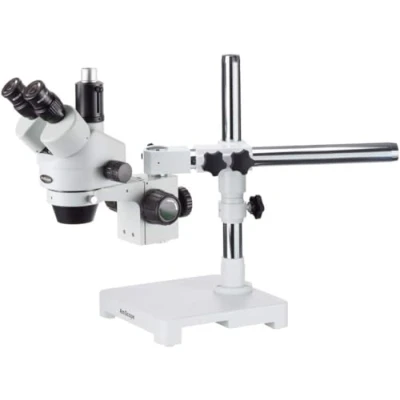 Imagen de AmScope Microscopio trinocular con zoom estéreo 7X 45X en soporte de un solo brazo SM 3T