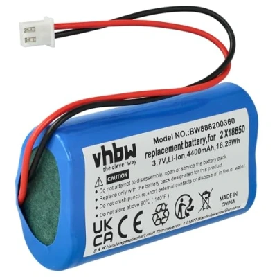 Imagen de vhbw Batería Recargable reemplaza Zafferano BAT04703706701900 para lámpara de Mesa/mesita Noche (4400 mAh, 3,7 V, Li Ion)