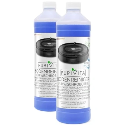 Imagen de PURIVITA Detergente para robot Aspirador 2000 ml limpiador suelo limpieza sin rayas y sostenible Adecuado todos los robots aspiradores fregasuelos