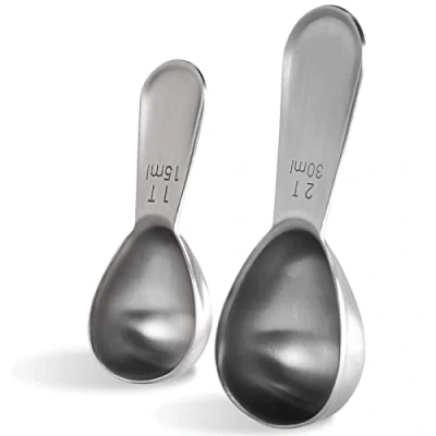 Imagen de U Taste Juego de Tazas y Cucharas Medidoras en Acero Inoxidable 18/8 (Cucharada 15ml+30ml)