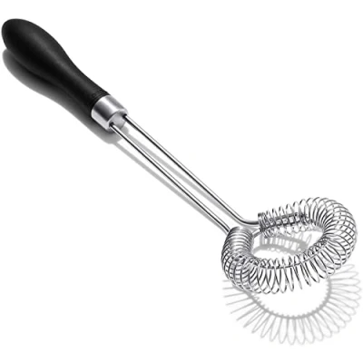 Imagen de OXO Good Grips Batidor con varillas para batir redondeadas de acero inoxidable, colores negro y plata