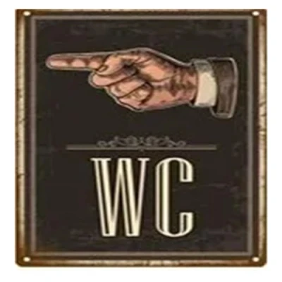Imagen de WJLYDM SeñAlizacióN de Aseos Hombre Señora Divertido WC Cartel Metal Placa Inodoro Lata KTV Bar Tienda Baño Decoración Pared Mural del Hogar 8 X 12 Pulgadas(2)