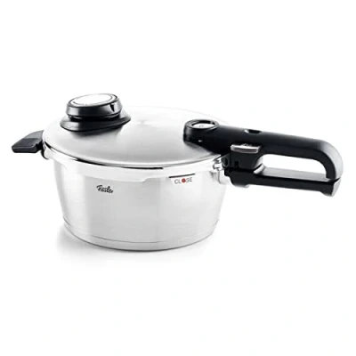 Imagen de Fissler Vitavit Premium Olla a presión de 2,5 L y 18 cm diámetro, acero inoxidable, 4 niveles cocción, incluye accesorio cocción al vapor, inducción