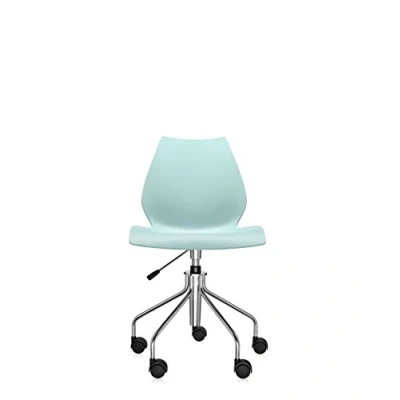 Imagen de Kartell Maui Silla Standard con ruedas y elevador a gas, Sin Reposabrazos, Celeste Claro