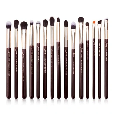 Imagen de Jessup Brochas De Maquillaje Ojos, 15 Piezas Profesionales, Corrector Mezcla Sombras Para Delineador Zinfandel T284