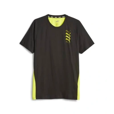 Imagen de Puma FIT Triblend Ultrabreathe TEE Camiseta deportiva, Hombre, Talla: Small, Black/yellow burst