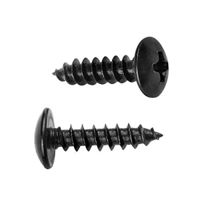 Imagen de Xiedeai Tornillos para Madera Negro Autorroscantes Acero Al Carbono Ranura Cruzar Tornillo de Cruz Redonda Cabeza Hongo M4 M5