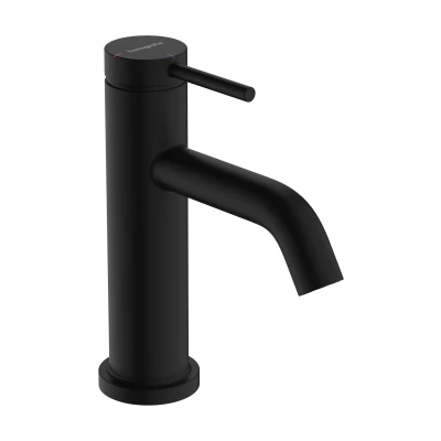 Imagen de hansgrohe Tecturis S grifo lavabo sin desagüe, ahorro de energía (CoolStart), monomando 80 mm, mezclador agua (EcoSmart+), negro mate, 73301670