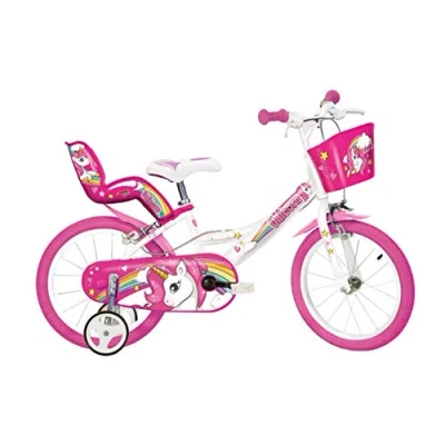 Imagen de Dino Bikes Unicorn 14&quot; Bicycle Unicornio, Niñas, Blanco y Rosa, 35,66 cm