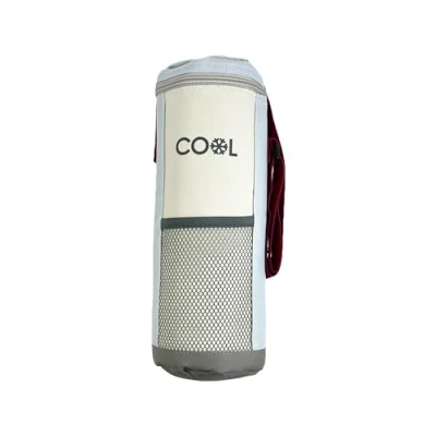Imagen de nevera para botellas, bolsa enfriadora de botellas hasta 1,5 l, 12 x 32 cm, color azul claro, con correa hombro ajustable, pequeña bebidas, exteriores,