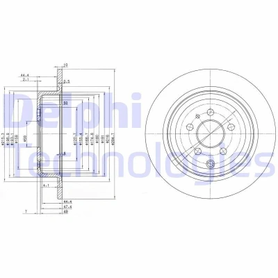 Imagen de DELPHI BG3049 Disco de freno 295 10 5 macizo aceitado sin procesar cojinete rueda, anillo sensor ABS CITROËN: Evasion, FIAT: Ulysse II