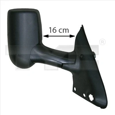 Imagen de espejo retrovisor Tyc 310 0181 derecha para ajuste elect. espejo, convexo, calefactable, brazo largo de