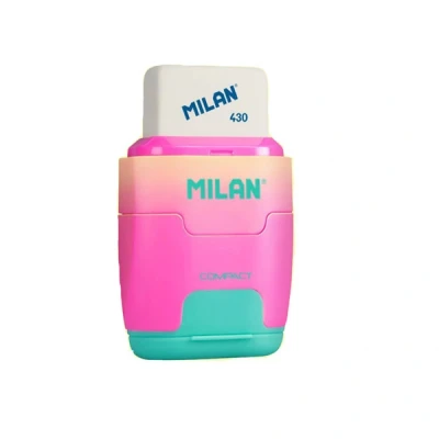 Imagen de Sacapuntas milan compact sunset plastico 2 usos con goma de borrar colores surtidos