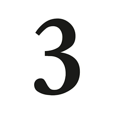 Imagen de Números adhesivos Nº 3 en negro, altura de 10 cm, autoadhesivo, número casa, para pegar exteriores, buzón, puerta, resistente a la intemperie, kfz_471_3