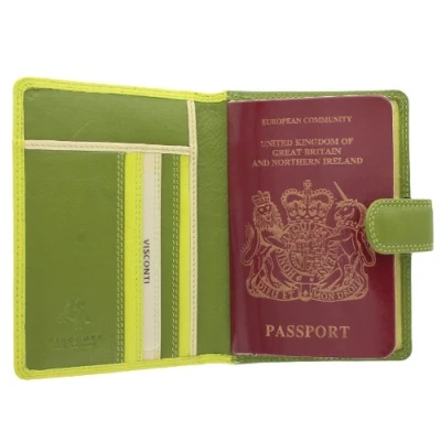 Imagen de Visconti Colección Rainbow SUMBA Porta Pasaporte de Cuero RB75 Lima Multi