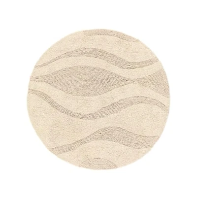 Imagen de RugVista Chateau Alfombra de baño, ∅ 70 cm Redonda, Pelo Corto, Antideslizante, baño Moderna, Lavable a máquina hasta 30C, 100% Algodón, Beige