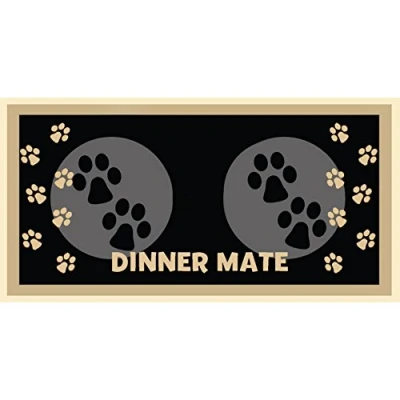 Imagen de Pet Rebellion Alfombrilla de Mascotas Dinner Mate 40 x 60 cm, Color Negro