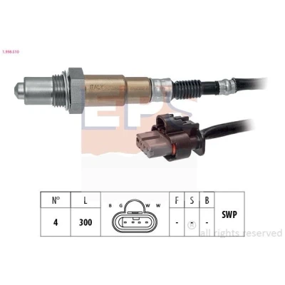 Imagen de EPS 1.998.510 Sonda lambda térmico, plana, Rosca engrasada FORD: Focus Mk4 Hatchback, FIESTA 7