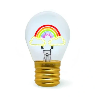 Imagen de Legami Lámpara de Mesa en Forma Bombilla, recargable con Cable USB, inalámbrica, Ficción Tema Rainbow, 6,8 x 10,3 cm
