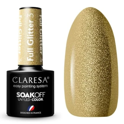 Imagen de 3 esmaltes de uñas UV Full Glitter 5 ml Claresa
