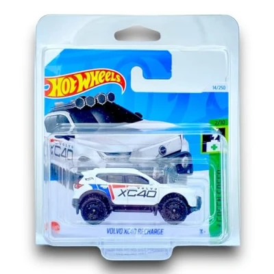 Imagen de Hot Wheels Volvo XC40 Recharge HW Green Speed 2/10 HTC81 Short Card Compact SUV Blanco Mattel 2024 1:64