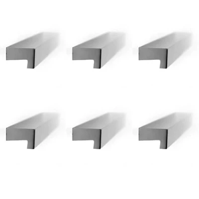 Imagen de 6 Un. TIRADOR Asa Mueble Cocina y baño perfil ALUMINIO ANODIZADO Ext. 88X12MM Distancia tornillos 64MM