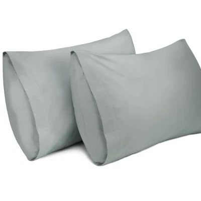 Imagen de Lirex 2 Paquetes Fundas de Almohada, 100% Algodón 400 Hilos Transpirable Almohada la Cubiertas (40 x 70 cm, Gris)
