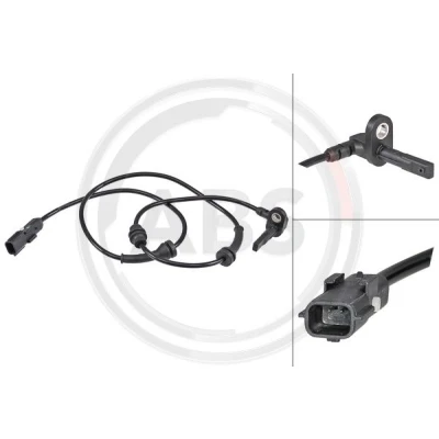 Imagen de A.B.S. 30208 Sensor de ABS activo 900 negro RENAULT: MASTER 3 Kasten, 3, OPEL: Movano B Furgón norauto, oscaro, mister auto
