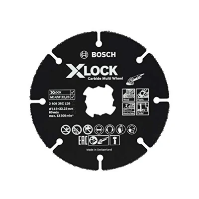 Imagen de Bosch Professional 260925C126 Disco de Corte Carbide Multi Wheel X Lock, diámetro 115 mm, del Orificio 22,23 Accesorio para Amoladora Angular