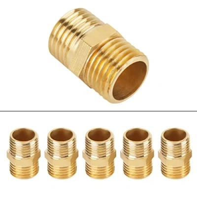 Imagen de Conector de Rosca Externa 10 Piezas 1/4 Bsp A Tubo Latón Adaptador Rápido Pezón Hexagonal