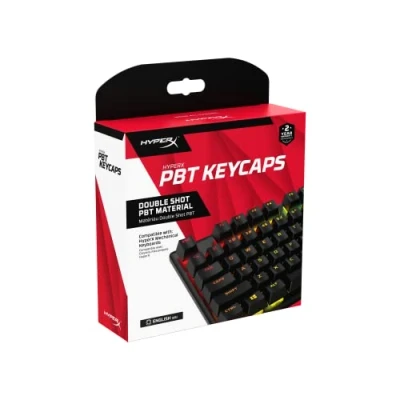 Imagen de HyperX Teclas PBT, Conjunto completo de teclas, material PBT doble disparo, diseño en inglés (EE. UU.), 104Teclas, Negro