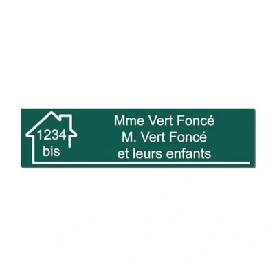 Imagen de Mygoodprice Placa para buzón, grabado de nombre y número, autoadhesiva personalizable, 10 x 2,5 cm, verde oscuro