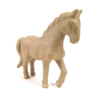 Imagen de Clairefontaine ES Décopatch SA107O Un support en papier brun mâché 19x6,5x23 cm, Cheval