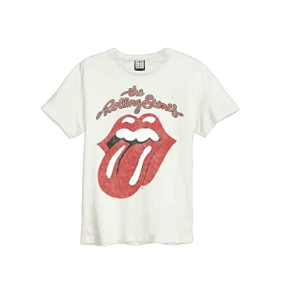 Imagen de Amplified Vintage Tongue Camiseta The Rolling Stones Adulto Unisex (XXL) (Blanco Vintage)
