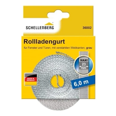Imagen de Schellenberg 36003 Correa de persiana (23 mm, 6 m), color blanco
