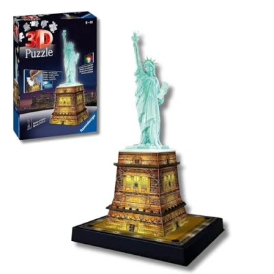 Imagen de Ravensburger Puzzle 3d Adultos Estatua De La Libertad LED Puzzles Para Y Niños 8 Años O Más Maquetas Montar 108 Piezas Regalos