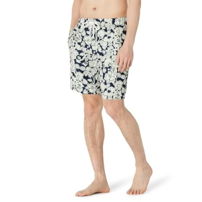 Imagen de Amazon Essentials Traje de Baño 23 Cm Secado Rápido Hombre, Azul Marino Folk Floral, S
