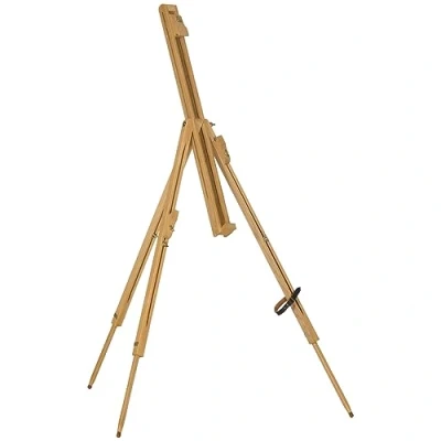Imagen de Vinsetto Caballete de Pintura Plegable para Pintar con Altura Ajustable y Trípode Madera Haya Soporte Lienzos hasta 107 cm 93x84x183 Natural