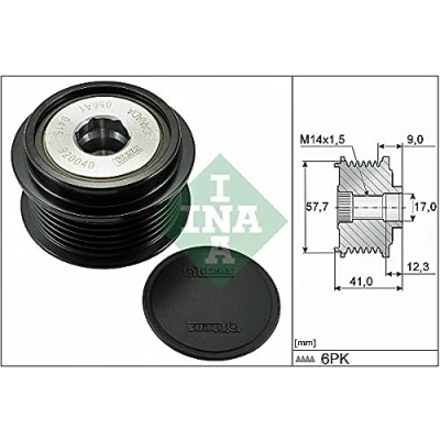 Imagen de INA 535 0313 10 Rueda Libre Alternador se requiere herramiente especial para montaje OPEL: Insignia A Berlina, Sports Tourer